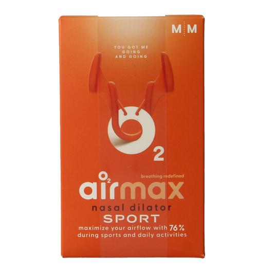 Two Airmax Sporters medium nasal care and inhalation devices for nasal hygiene and breathing relief.