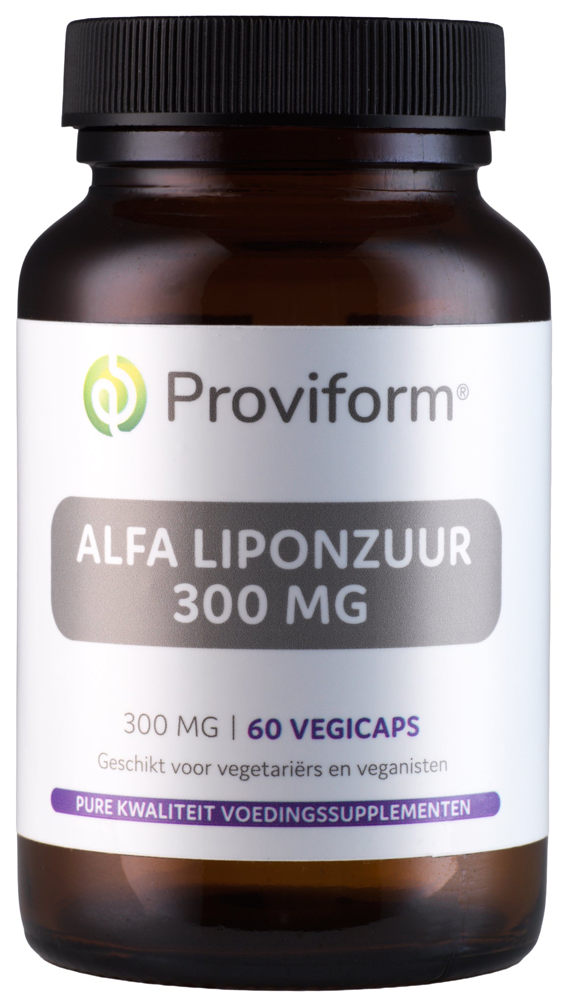 Proviform Alfa liponzuur 300 mg vegetarian capsules, amino acids supplement, shown in the image.