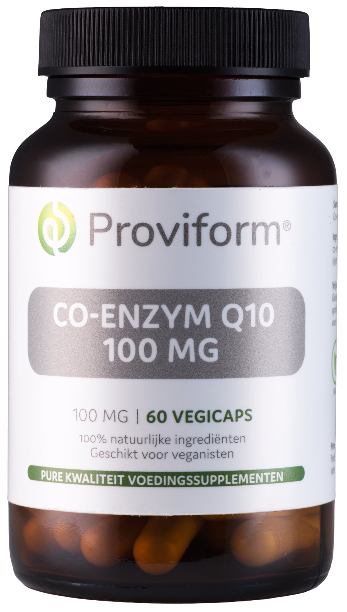 Proviform Co-enzyme Q10 100mg vegetarian capsules, 60-count, supplement bottle with capsules visible.