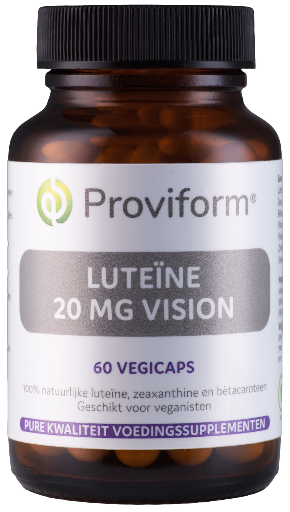 Proviform Luteine 20mg vision multivitamin capsules in vegetarian form, 60 capsules, for eye health and vision support.