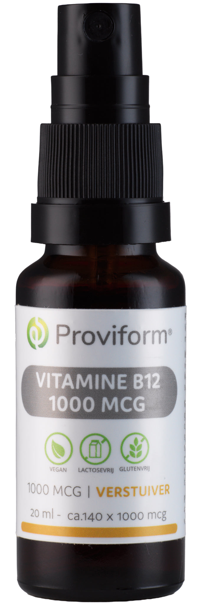 Proviform Vitamine B12 1000mcg spray bottle, 20ml, easy-to-use vitamin supplement for energy and health.