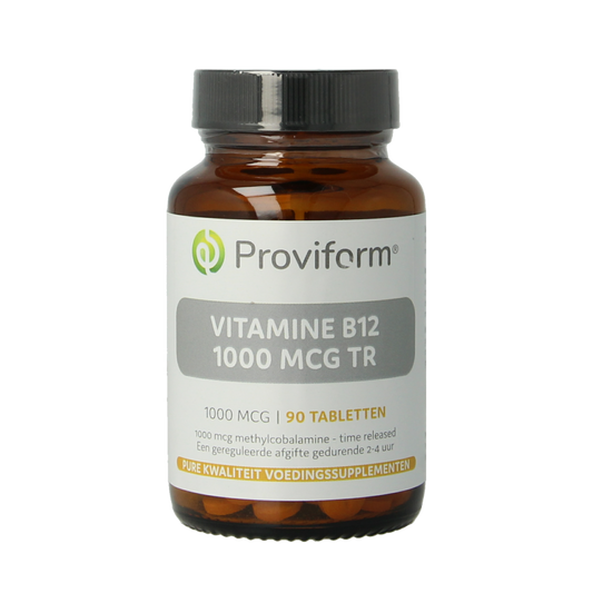 Proviform Vitamin B12 1000mcg methylcobalamin tablets, dietary supplement, close-up of the package and tablets.
