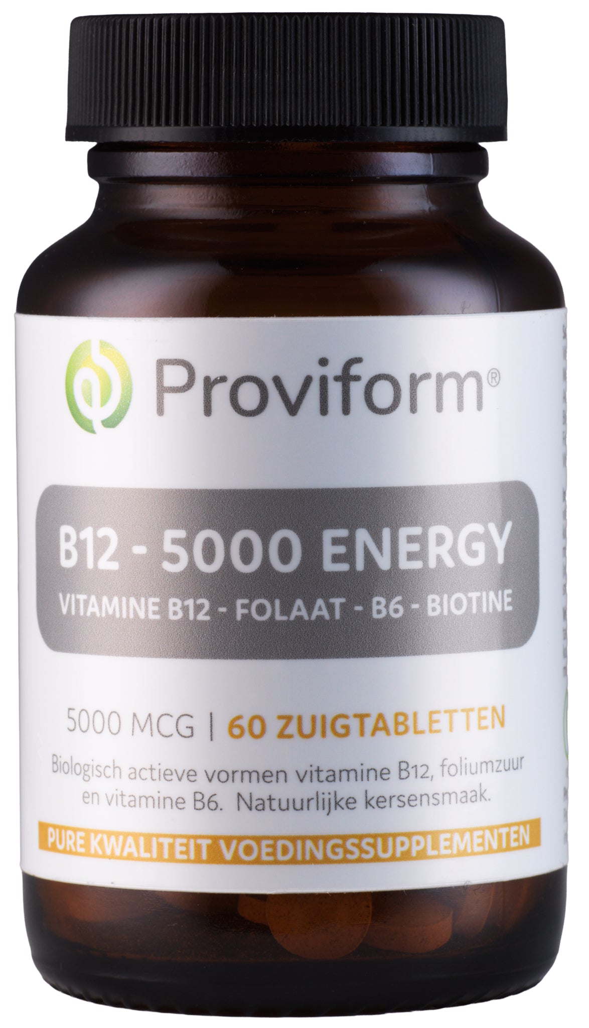 Proviform Vitamin B12 5000mcg energy lozenges, a natural supplement in a blister pack with 60 tablets.