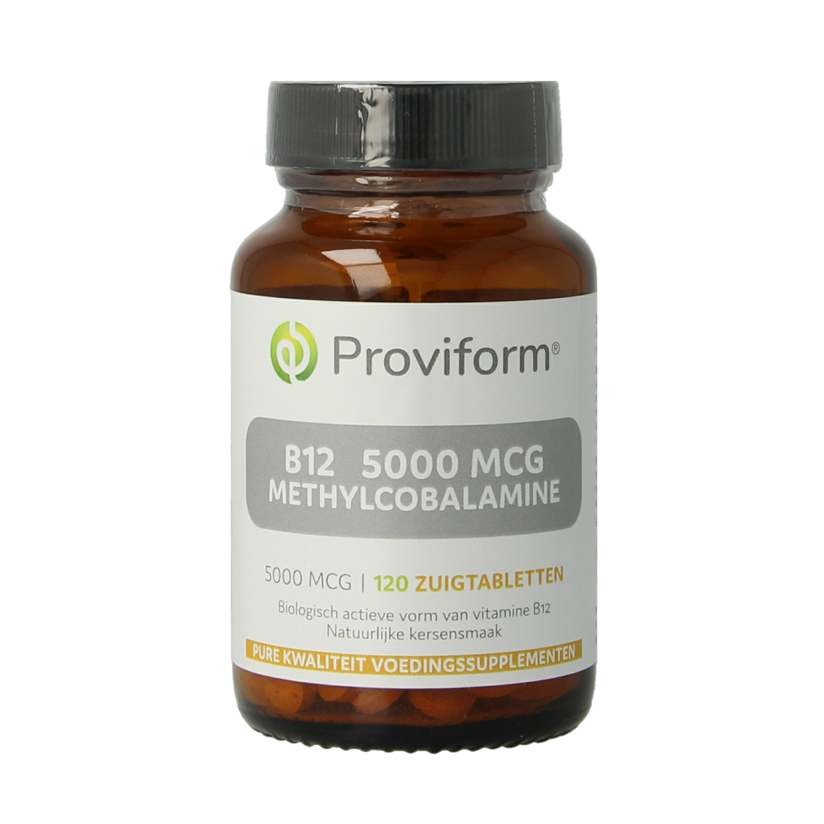 Proviform Vitamine B12 5000mcg methylcobalamin lozenges, natural supplement in a blister pack, easy to take and store.