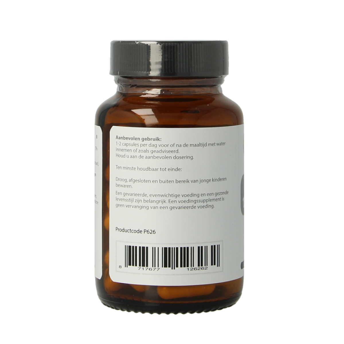 Proviform Lactoferrine puur 150mg and Ester C vegetarian capsules in a bottle with capsules visible inside.