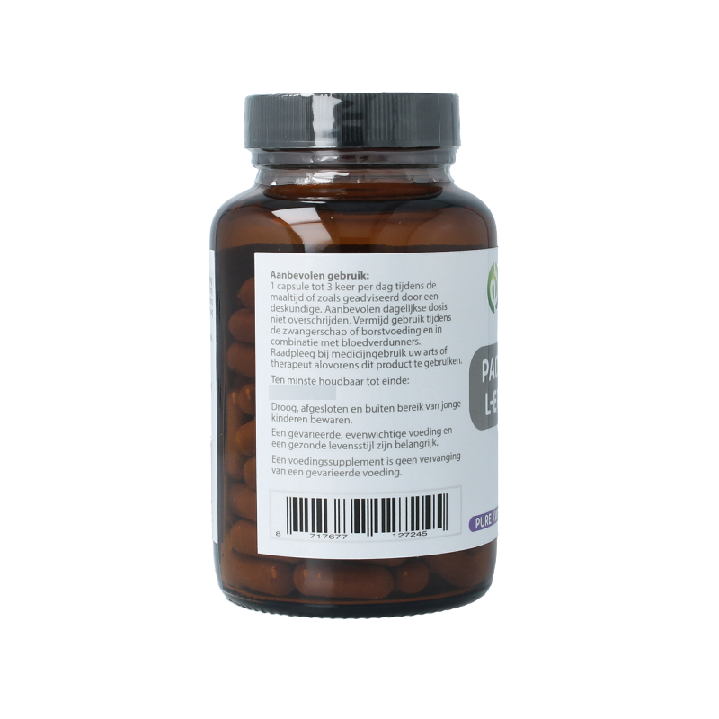 Proviform Paddenstoel + L-ergothioneine vegetarian capsules, herbal supplement in a blister pack with 120 capsules.