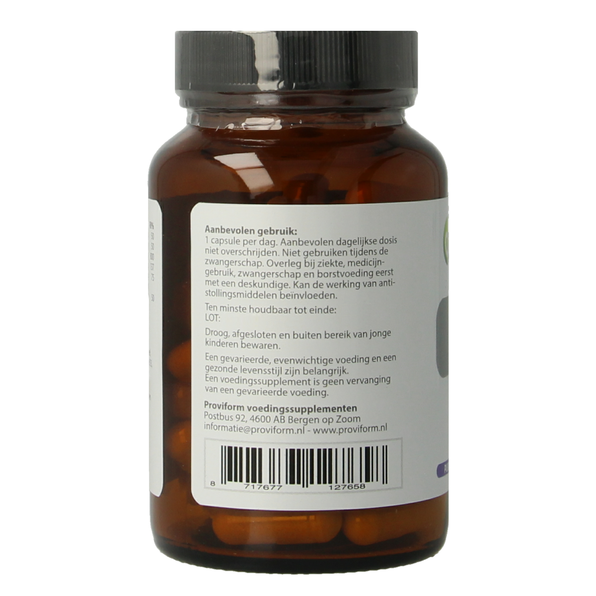 Provida Schildklier pro active vegetarian capsules in a bottle, herbal supplement for thyroid support.