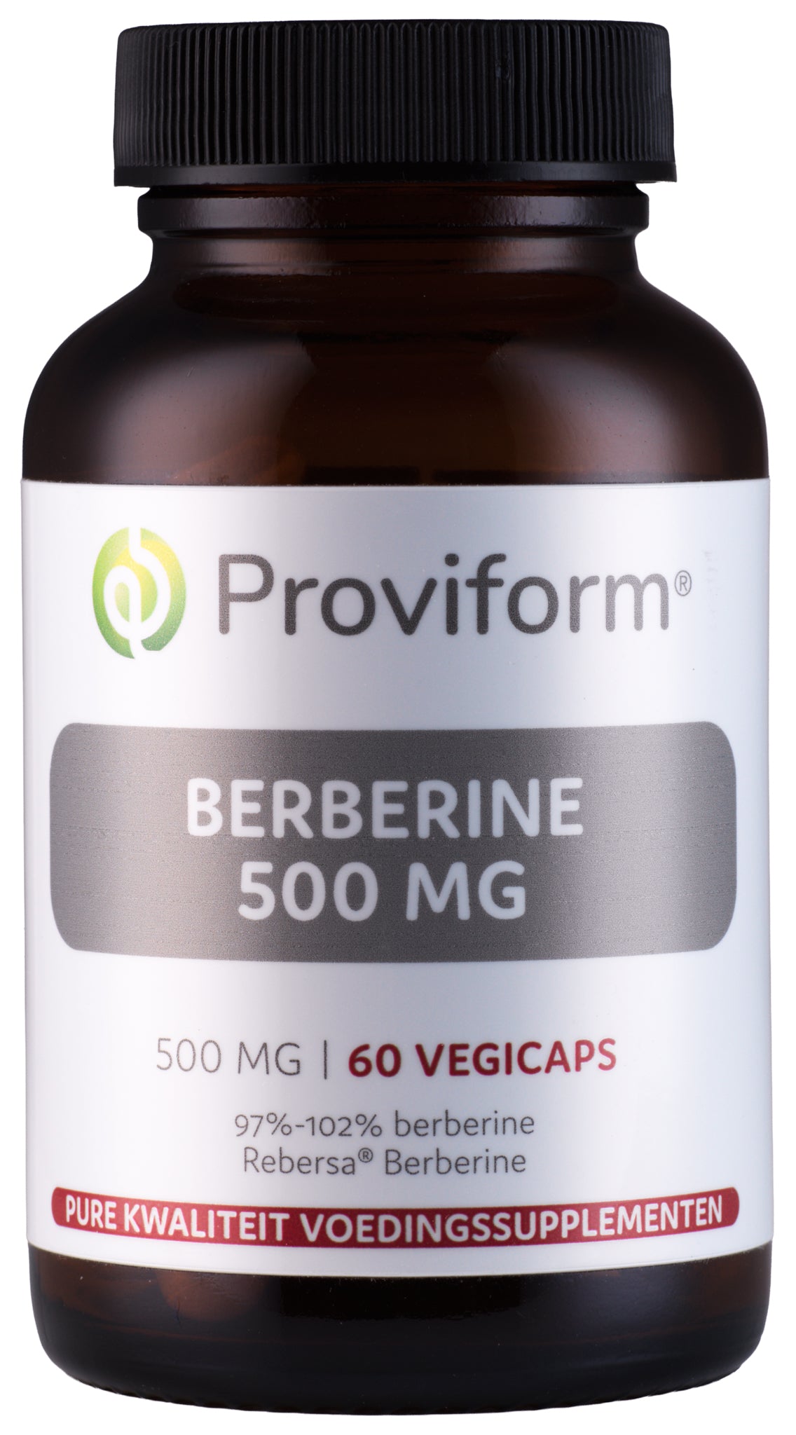 Proviform Berberine 500mg herbal capsules in a bottle, dietary supplement for natural health support.