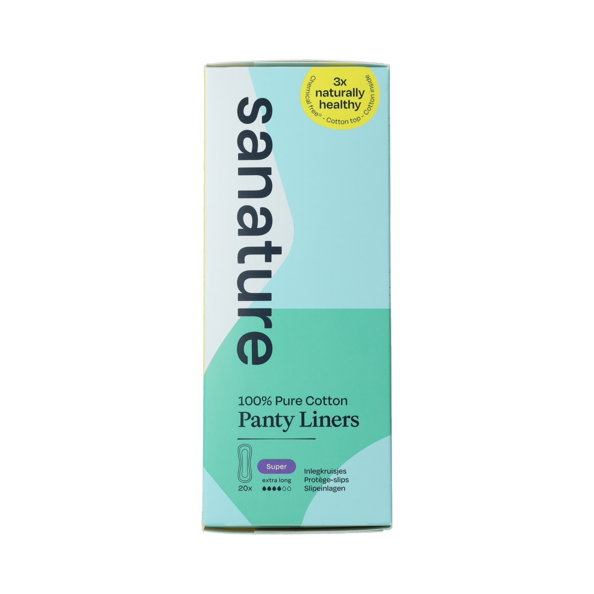 Sanature Inlegkruisjes super, 20 pack, feminine incontinence pads designed for comfort and protection for women.