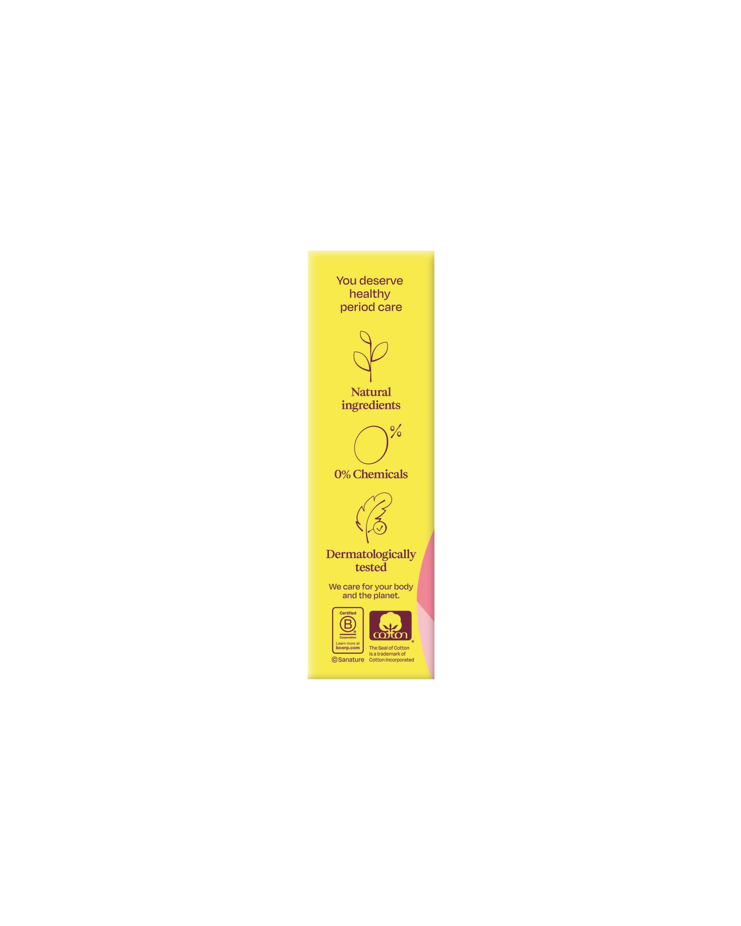 Sanature mini tampons package containing 16 disposable tampons for women, with visible branding and product packaging.
