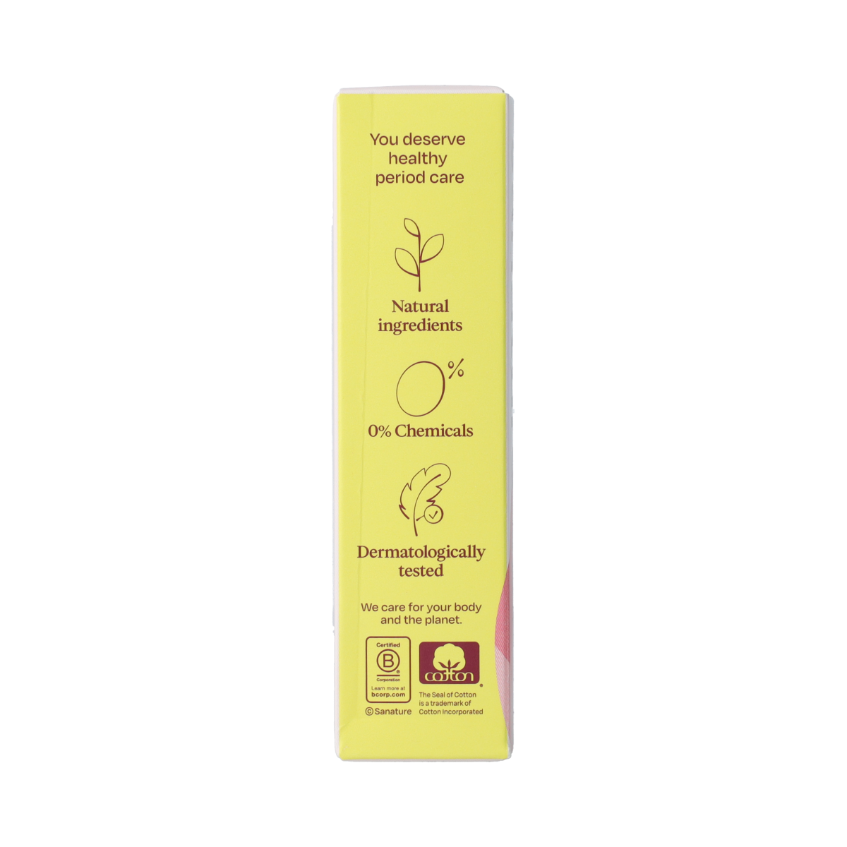 Sanature Tampons normal, 16-pack, feminine hygiene product for women, showing the tampon packaging and branding.
