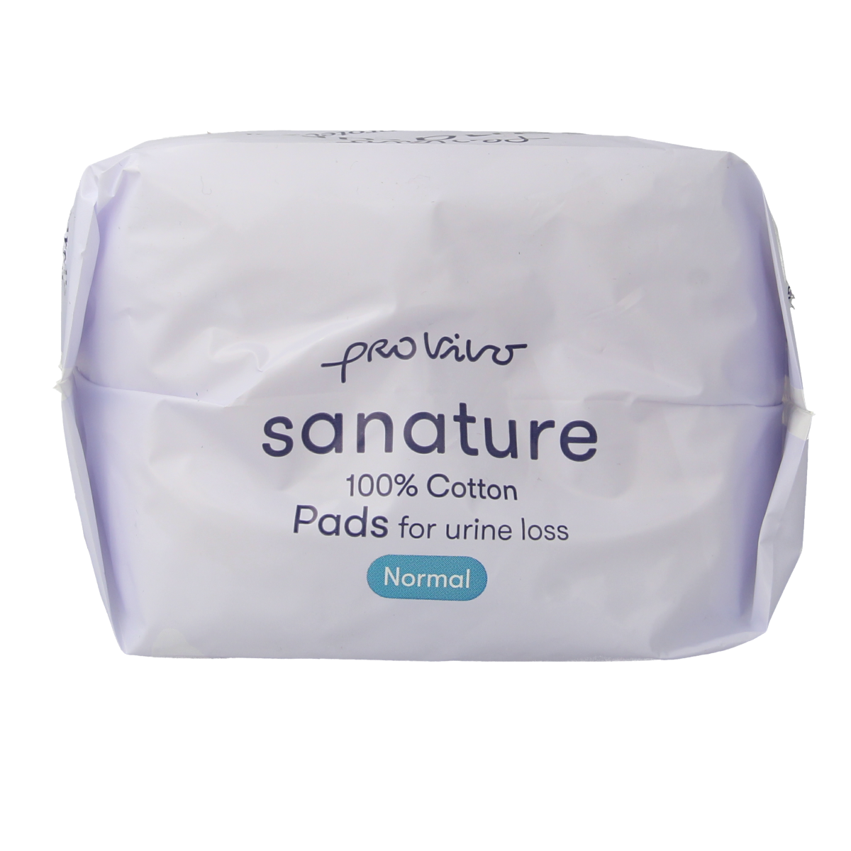 Sanature Pro Vivo incontinentie in normaal katoen, pack of 12, featuring soft, absorbent material for daily comfort and protection.
