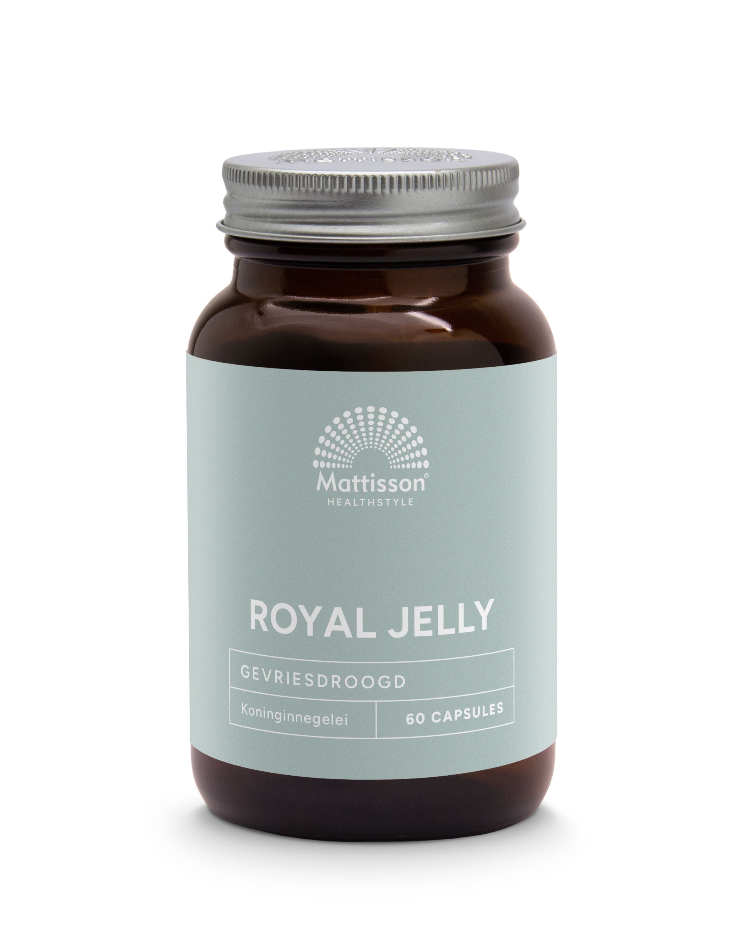 Mattisson Absolute royal jelly capsules in a bottle, dietary supplement from Kruidenpreparaten line, 60 capsules for natural health.
