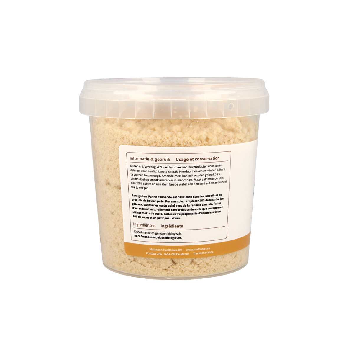 Organic Mattisson Absolute almond flour in 300g package, natural baking mix and flour for gluten-free recipes.