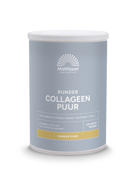 Mattisson Collagen Powder Peptan in 300g jar, showing the product container and label with collagen supplement details.