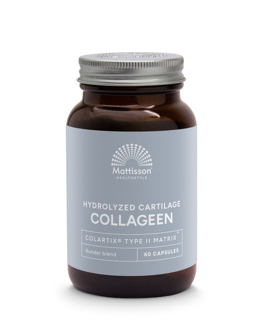 Mattisson Collagen Peptan Type IIm vegetarian capsules, 60 soft gel pills, dietary supplement for joint and skin health.