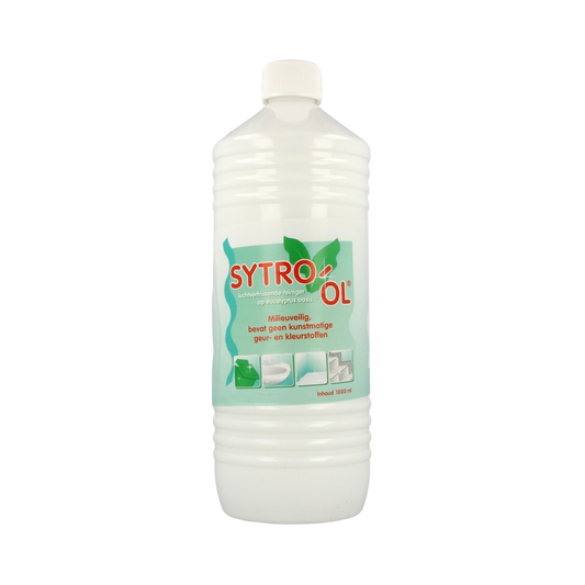 Neomix Sytro eucalyptus toilet cleaner in 1-liter bottle, with label showing brand and product details, ready for use.