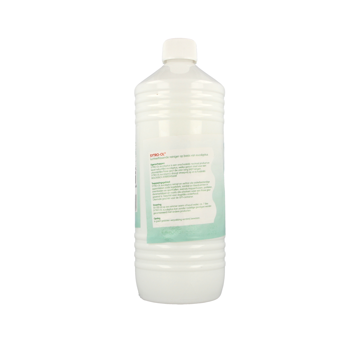 Neomix Sytro eucalyptus sanitizing cleaner bottle, 1 liter, for household cleaning and hygiene.