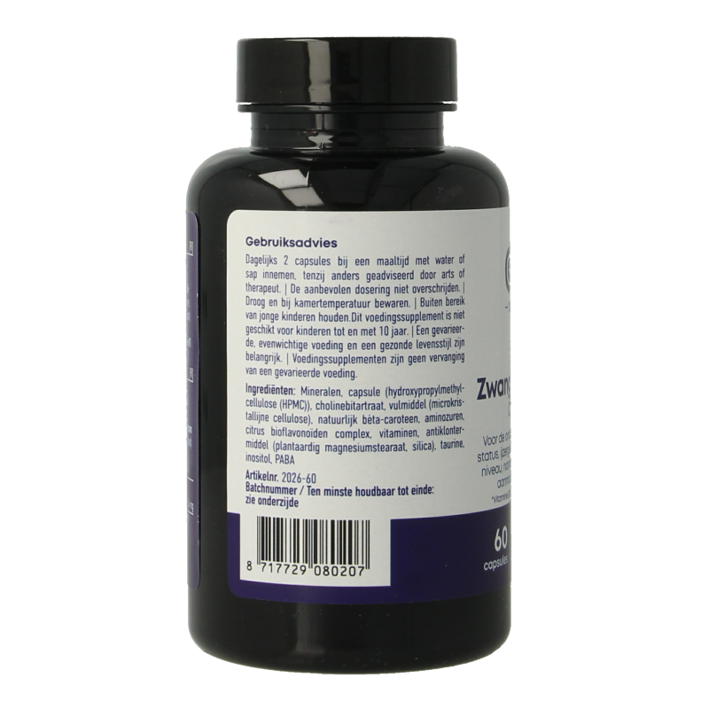 CellCare Zwangerschapsmulti multivitamin capsules for pregnancy, featuring essential nutrients in a clear bottle.