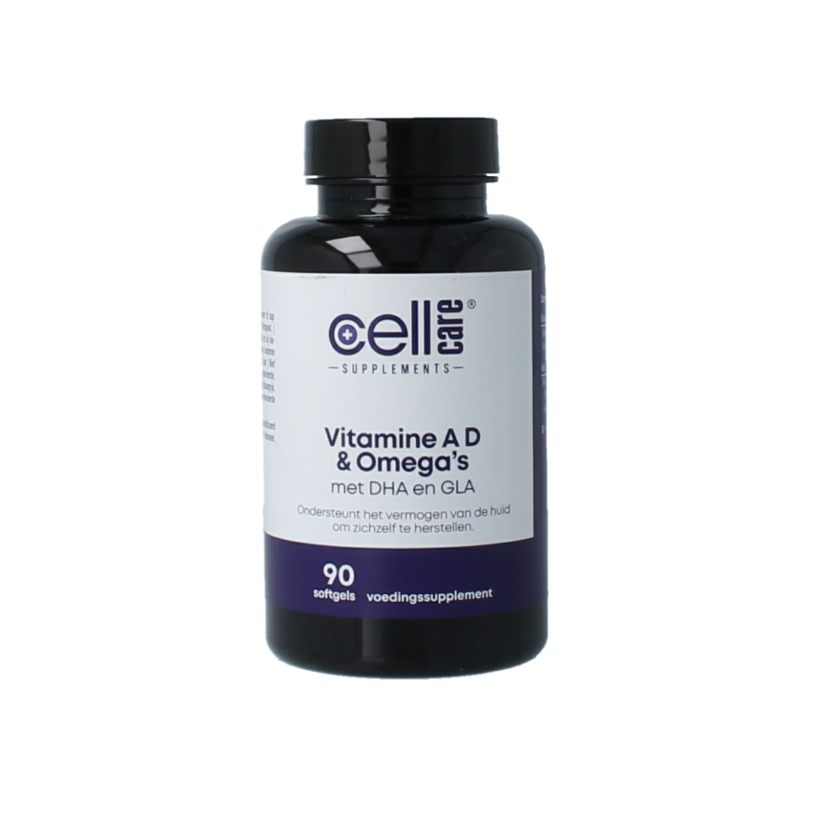 CellCare Vitamin A D and omega softgels in a bottle, dietary multivitamins for immune and bone health, 90 softgel capsules.