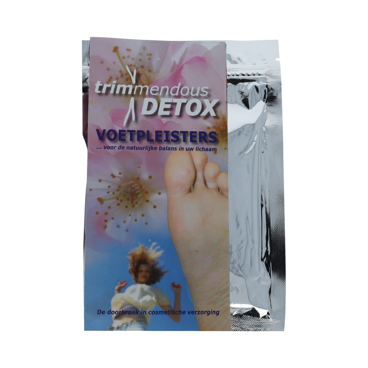 Trimmendous Detox foot patches pack with 10 pieces, designed for foot care and cleansing, shown in the image.