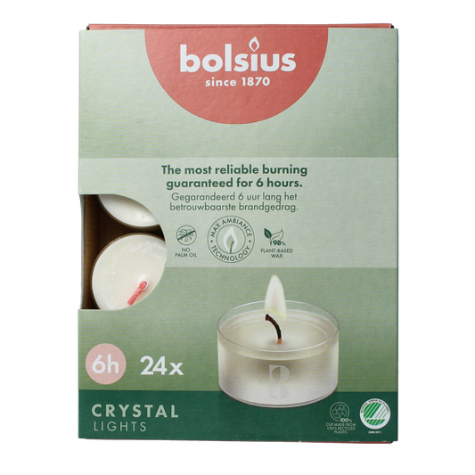 Bolsius Crystal Lights 6 uur doos 24.00 Stuks