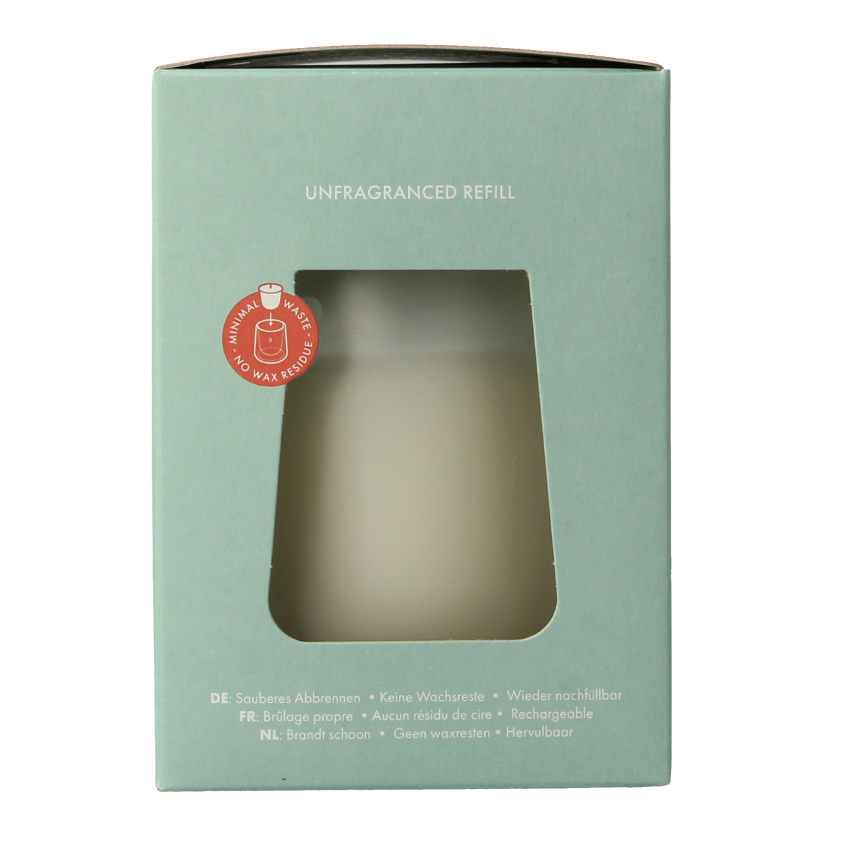 Bolsius Clean Light starter kit with a candle holder and one unscented candle, featuring a sleek design and clean light appearance.