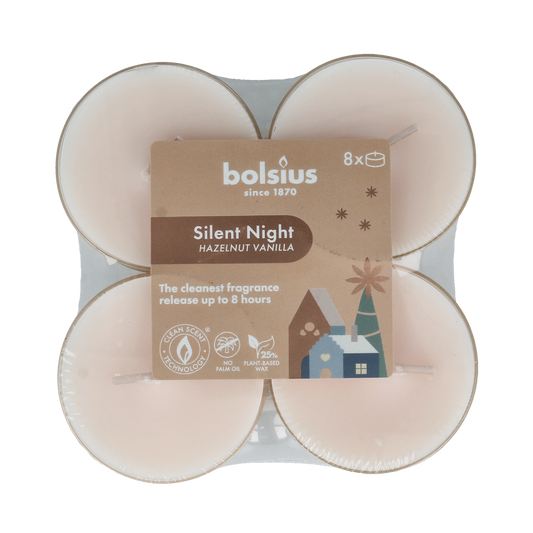 Bolsius Maxi lichten 8u true glow silent night 8.00 Stuks