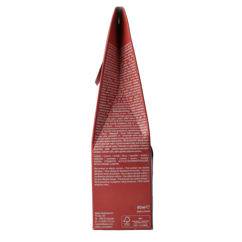 Bolsius Geurverspreider True Joy Woody Wellness 80ml, a sleek diffuser bottle with natural wood accents and a modern design.