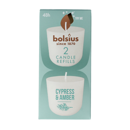 Bolsius Clean light cypress & amber navul 2.00 Stuks