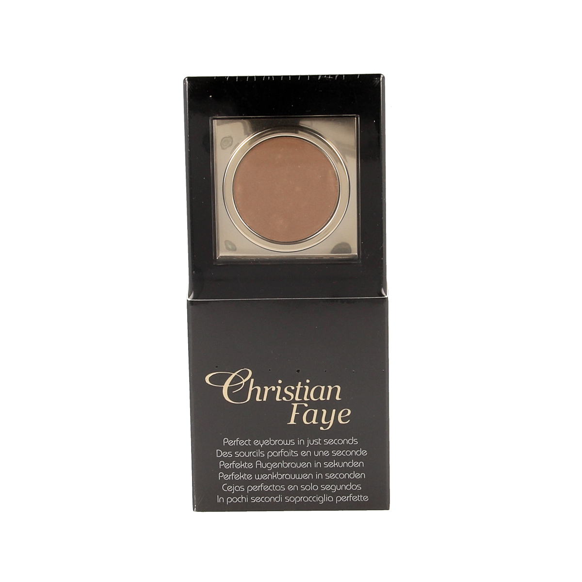 Christian Faye brown eyebrow makeup in 3g, featuring a natural-looking brow product with a precise application tip.