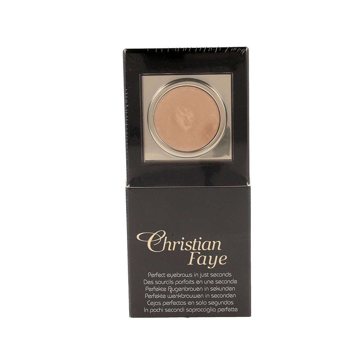 Christian Faye taupe eyebrow makeup in 3g, featuring a natural look with precise application for defined brows.