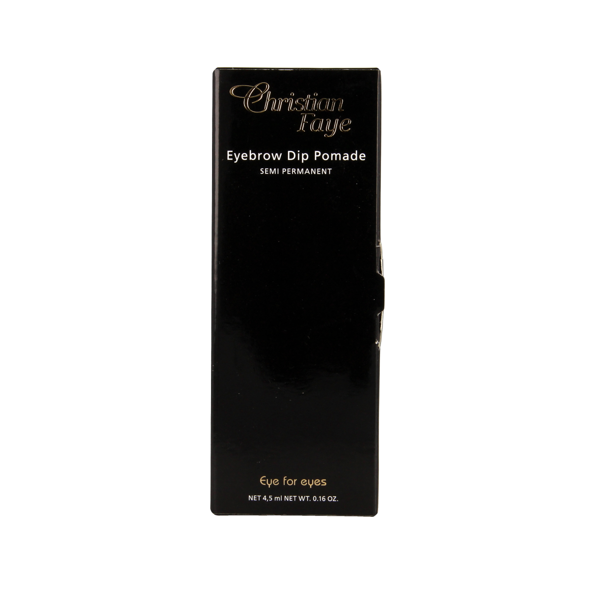Christian Faye dark brown eyebrow dip pomade in a 4.50g jar, ideal for defining and shaping eyebrows in makeup looks.