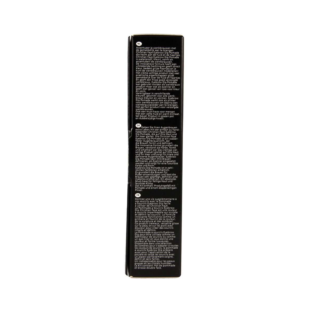 Christian Faye eyebrow dip pomade in taupe, 4.5ml, makeup product for defining and shaping eyebrows, with a creamy texture.