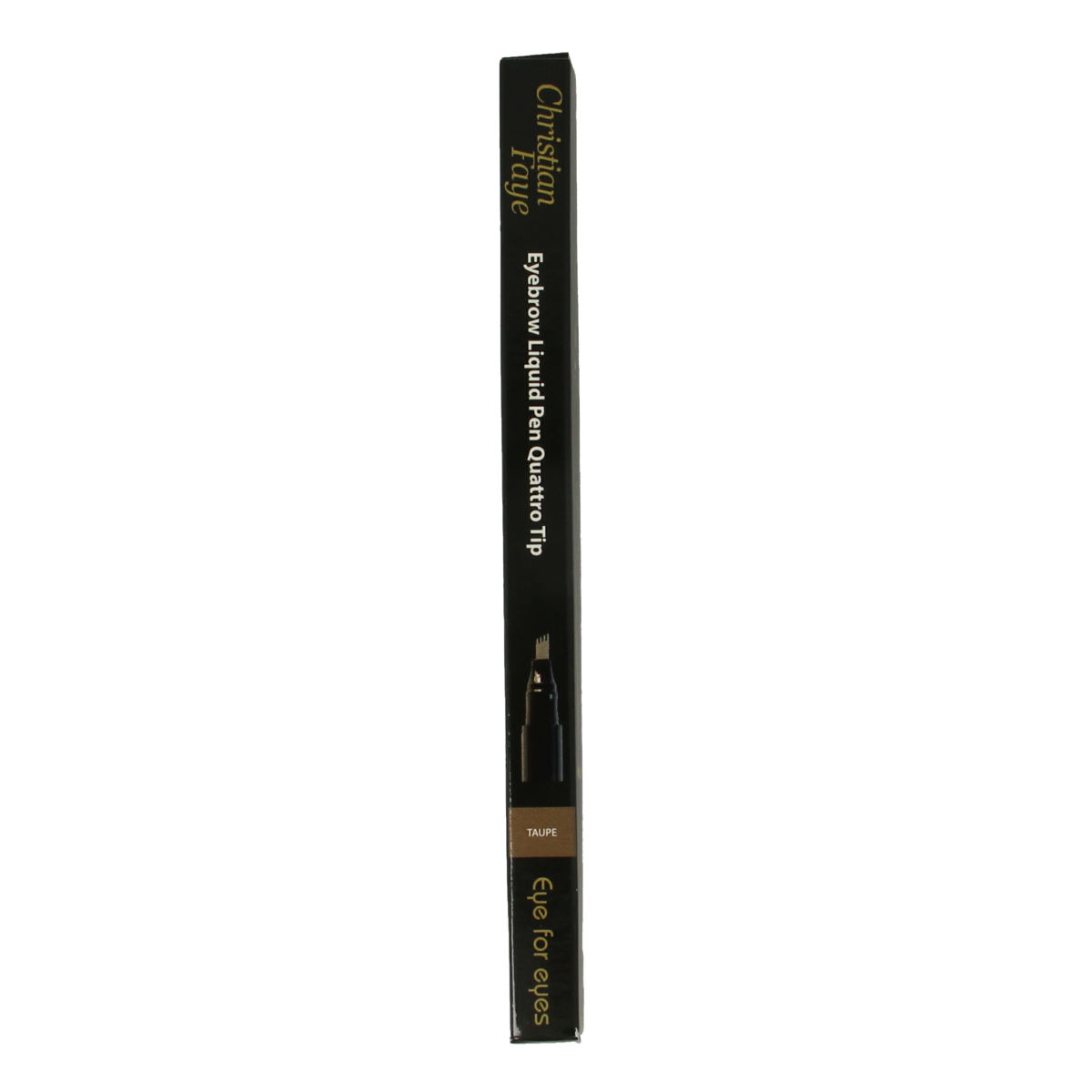 Christian Faye eyebrow liquid pen with quattro tip in taupe, 1.30 grams, featuring precise application for natural-looking brows.