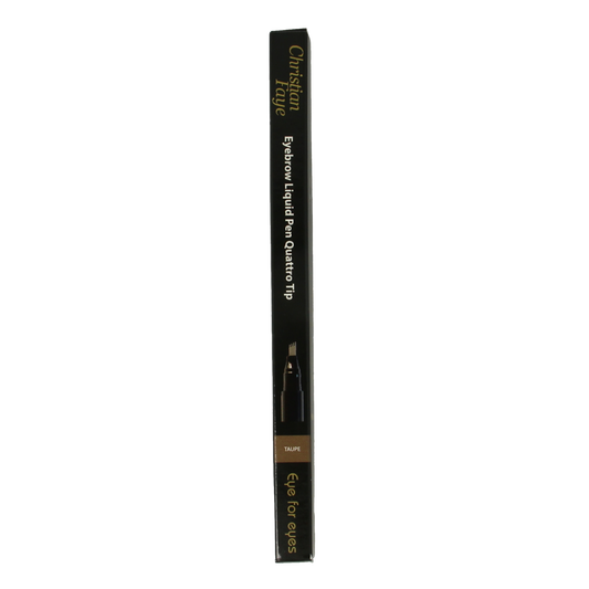 Christian Faye eyebrow liquid pen with quattro tip in taupe, 1.30 grams, featuring precise application for natural-looking brows.