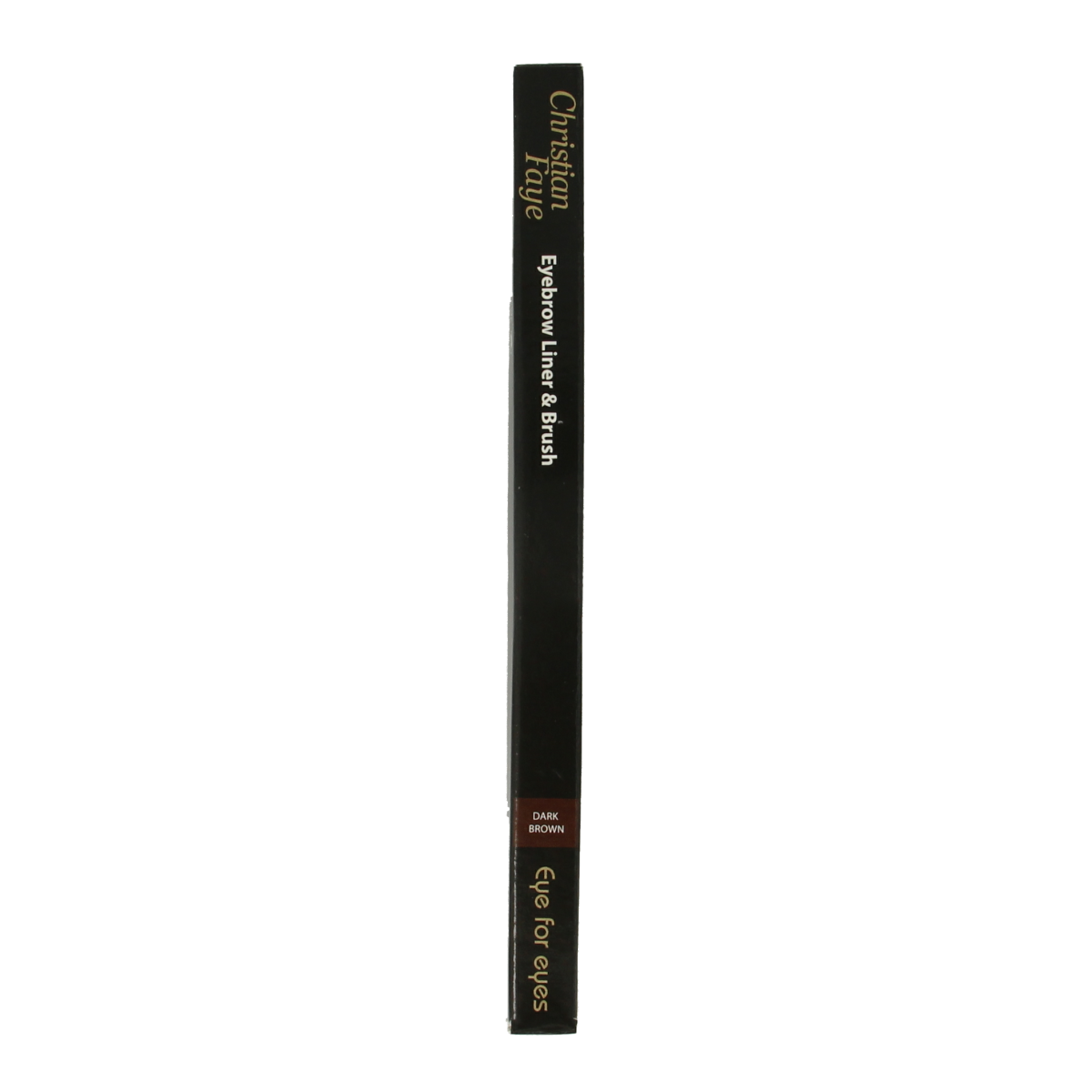 Christian Faye dark brown eyebrow liner and brush, 0.11g, makeup product for defining eyebrows with natural, precise application.