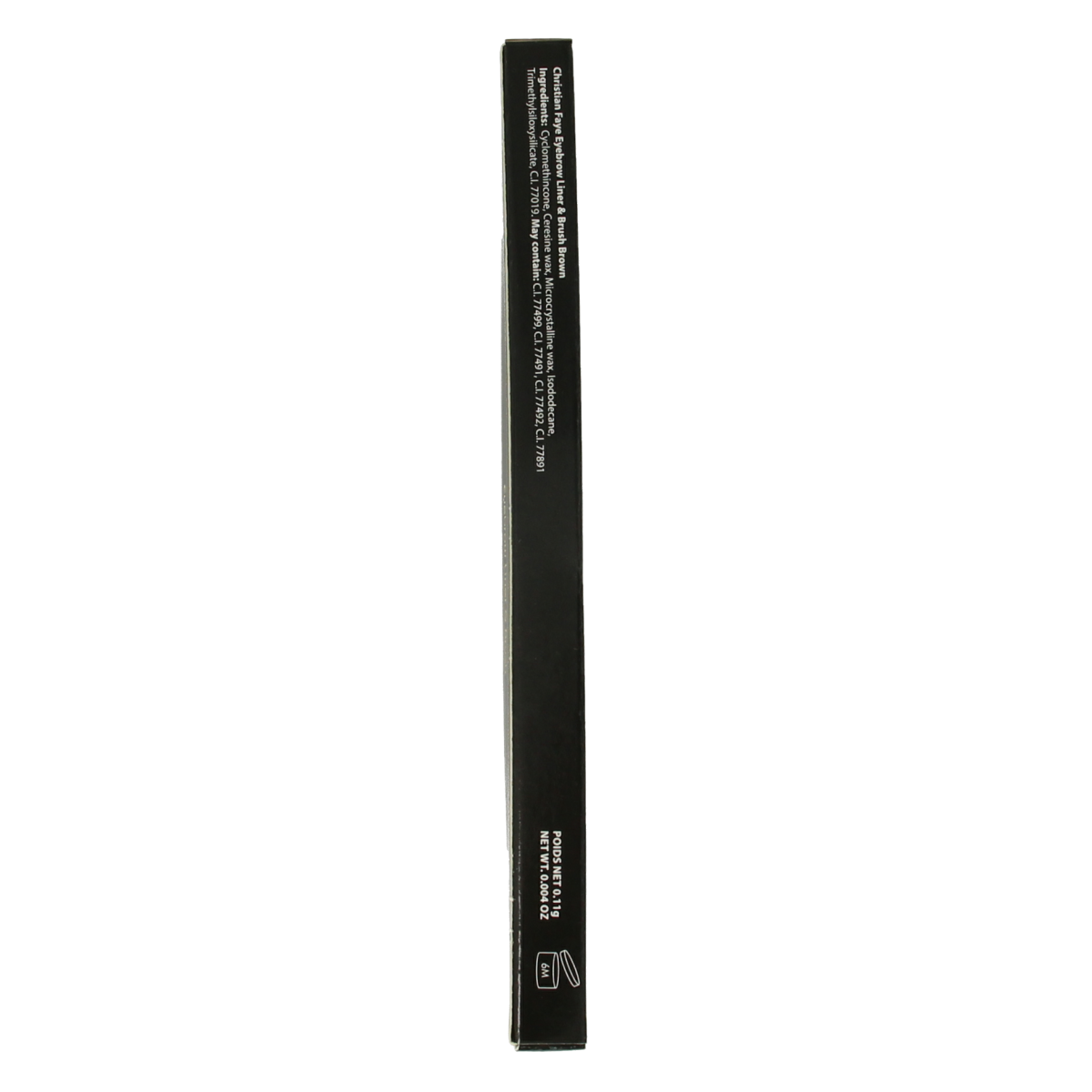 Christian Faye eyebrow liner and brush in taupe, 0.11 grams, with pencil and brush visible for precise eyebrow shaping.