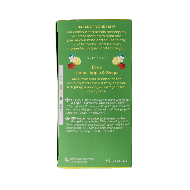 Shoti Maa Rise bio coffee and tea sachets, 16-pack, featuring premium organic coffee and tea blends in individual sachets.