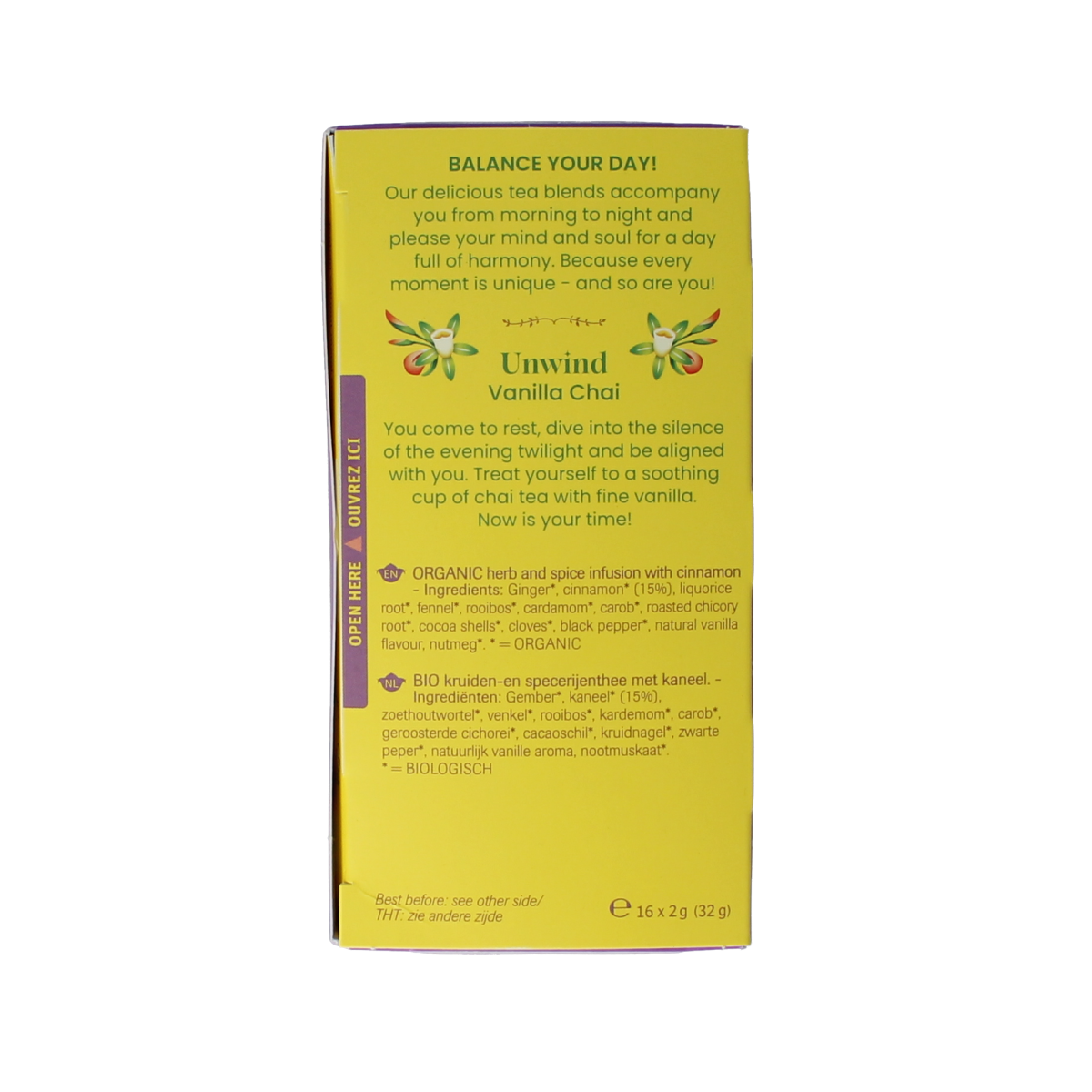 Shoti Maa Unwind bio coffee and tea sachets, 16-pack, with herbal infusion packaging and natural ingredients.