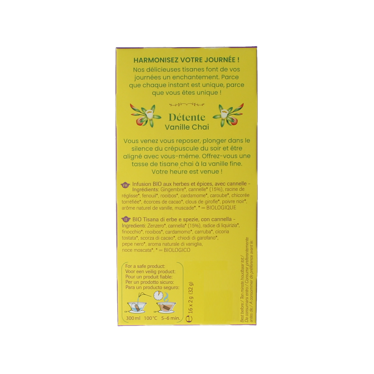 Shoti Maa Unwind bio coffee and tea sachets, 16-pack, featuring natural herbs in a colorful box.