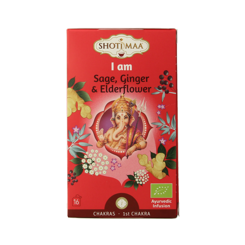 Shoti Maa bio coffee and tea sachets, 16-pack, featuring natural packaging and a variety of herbal tea and coffee blends.