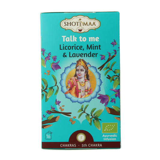 Shoti Maa Talk to Me bio coffee and tea sachets, 16-pack, organic herbal tea and coffee blends in individual sachets.