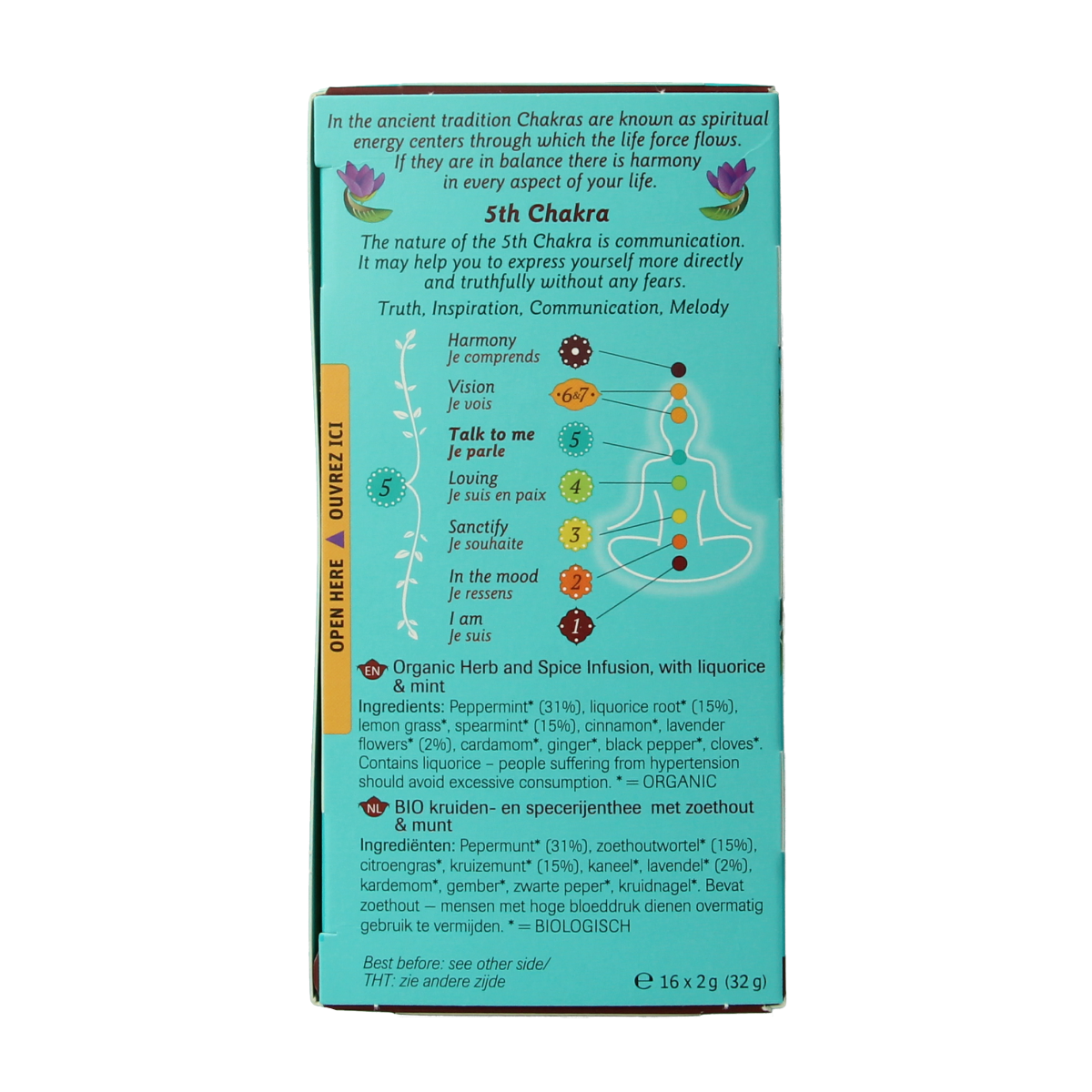 Shoti Maa Talk to me bio coffee and tea product packaging with 16 tea bags, featuring the Shoti Maa brand label and design.