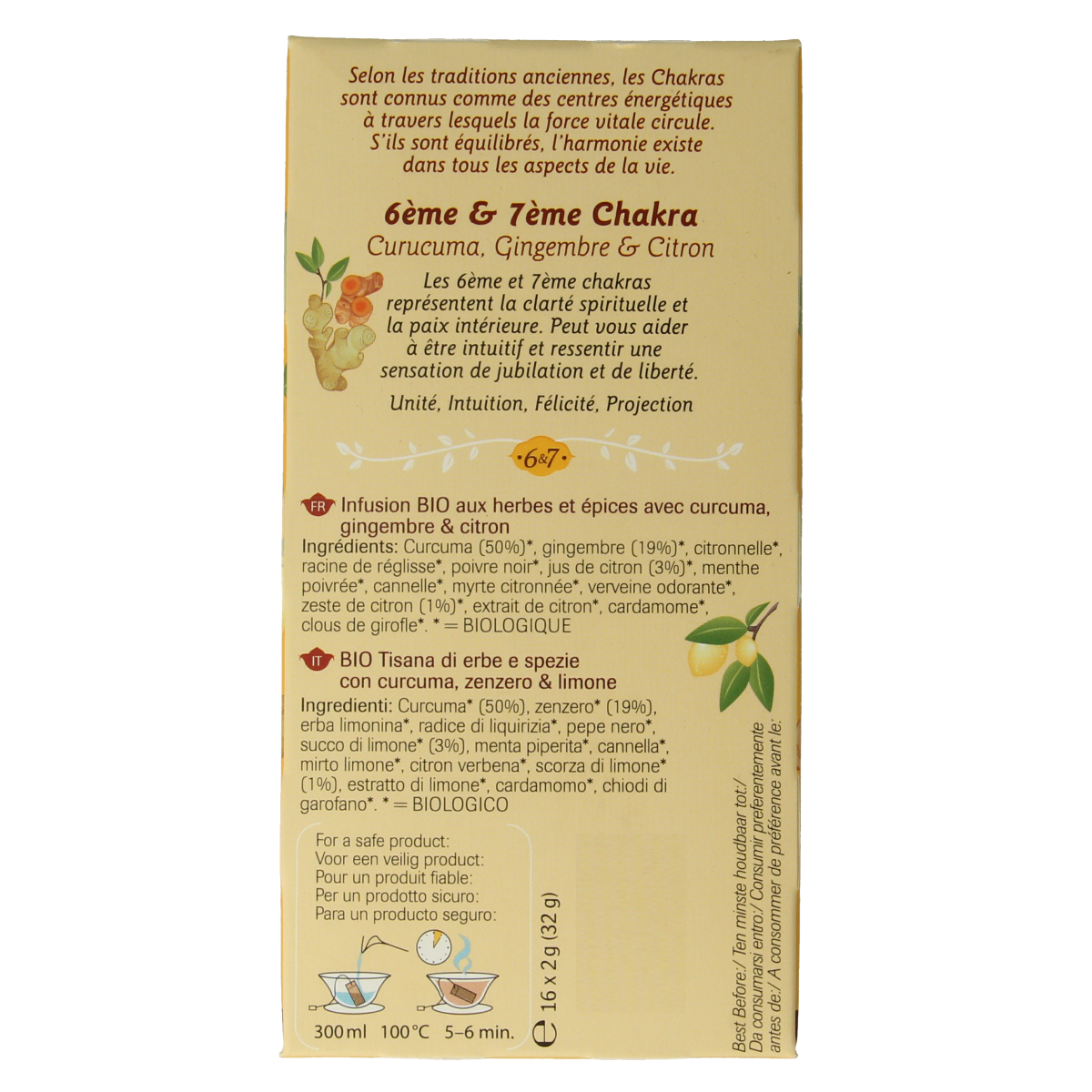 Shoti Maa Vision bio coffee and tea sachets, 16-count pack, organic herbal blends with natural ingredients.