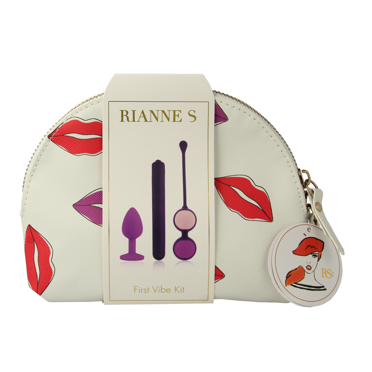 Rianne S First Vibe Kit 1.00 set featuring sleek, black erotiek sex toys and accessories on a clean background.