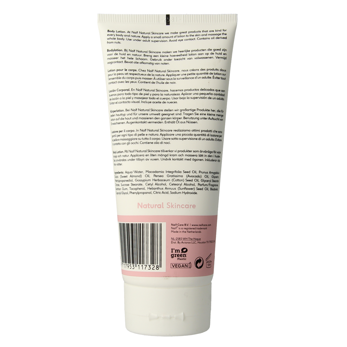 Naif Baby & Kids softening body lotion in 200ml bottle, gentle moisturizer for baby's delicate skin.