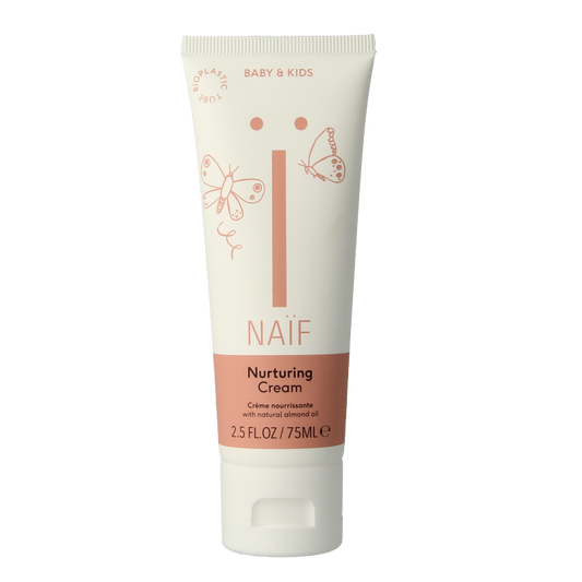 Naif Baby & Kids Nurturing Cream 75ml jar with white lid, gentle skincare for babies and toddlers, soft and nourishing.