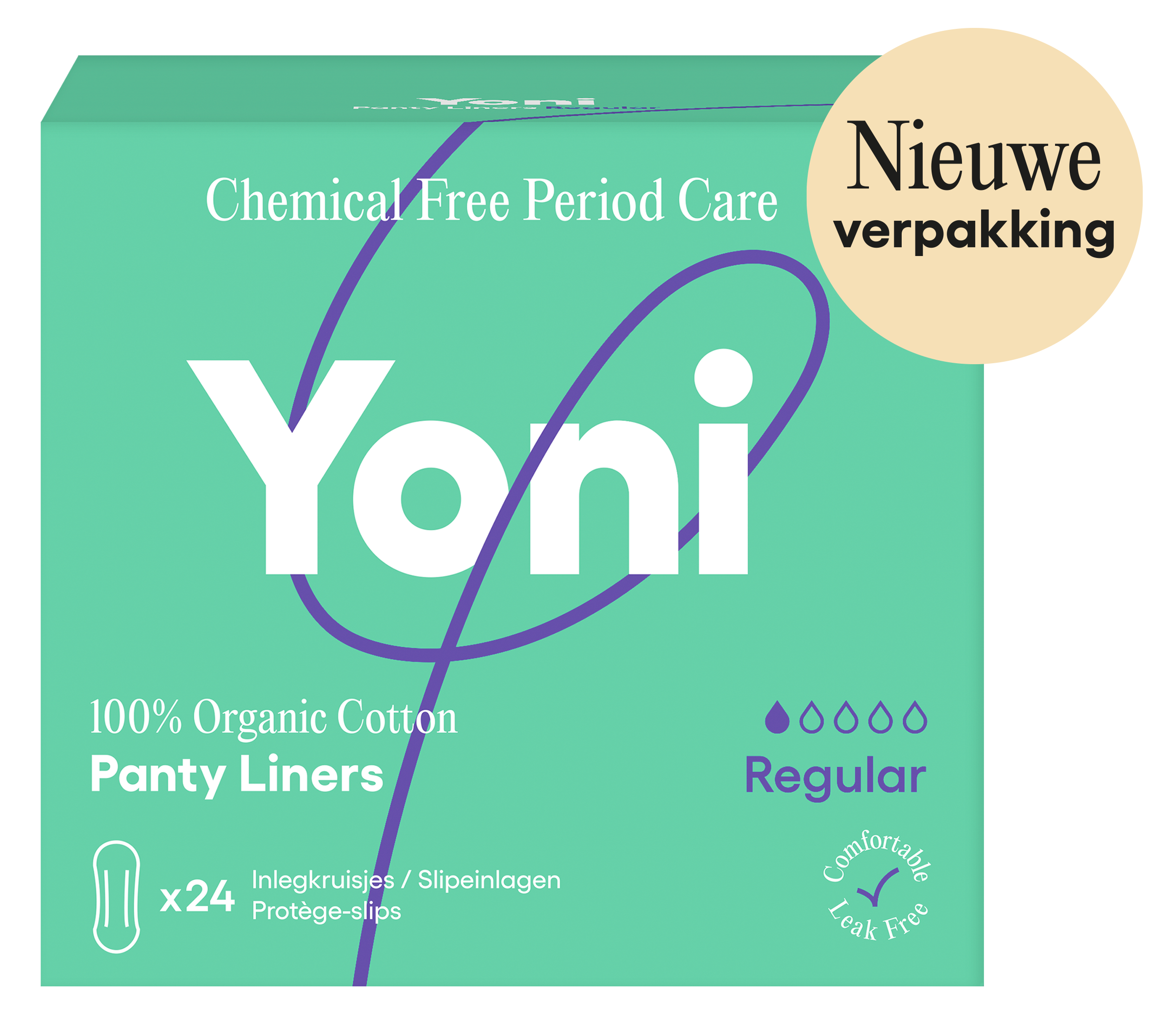 Yoni inlegkruisjes damesverband en tampons, 24 stuks, in verpakking, designed for feminine hygiene and comfort