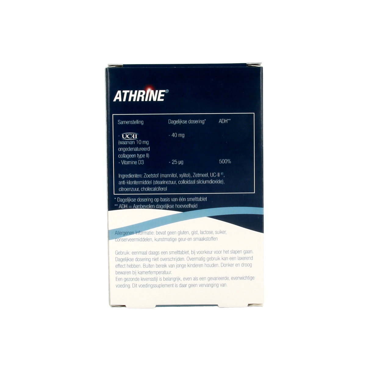 Athrine UC-II and Vitamin D3 multivitamin tablets, 90 count, natural dietary supplement with joint and immune support.